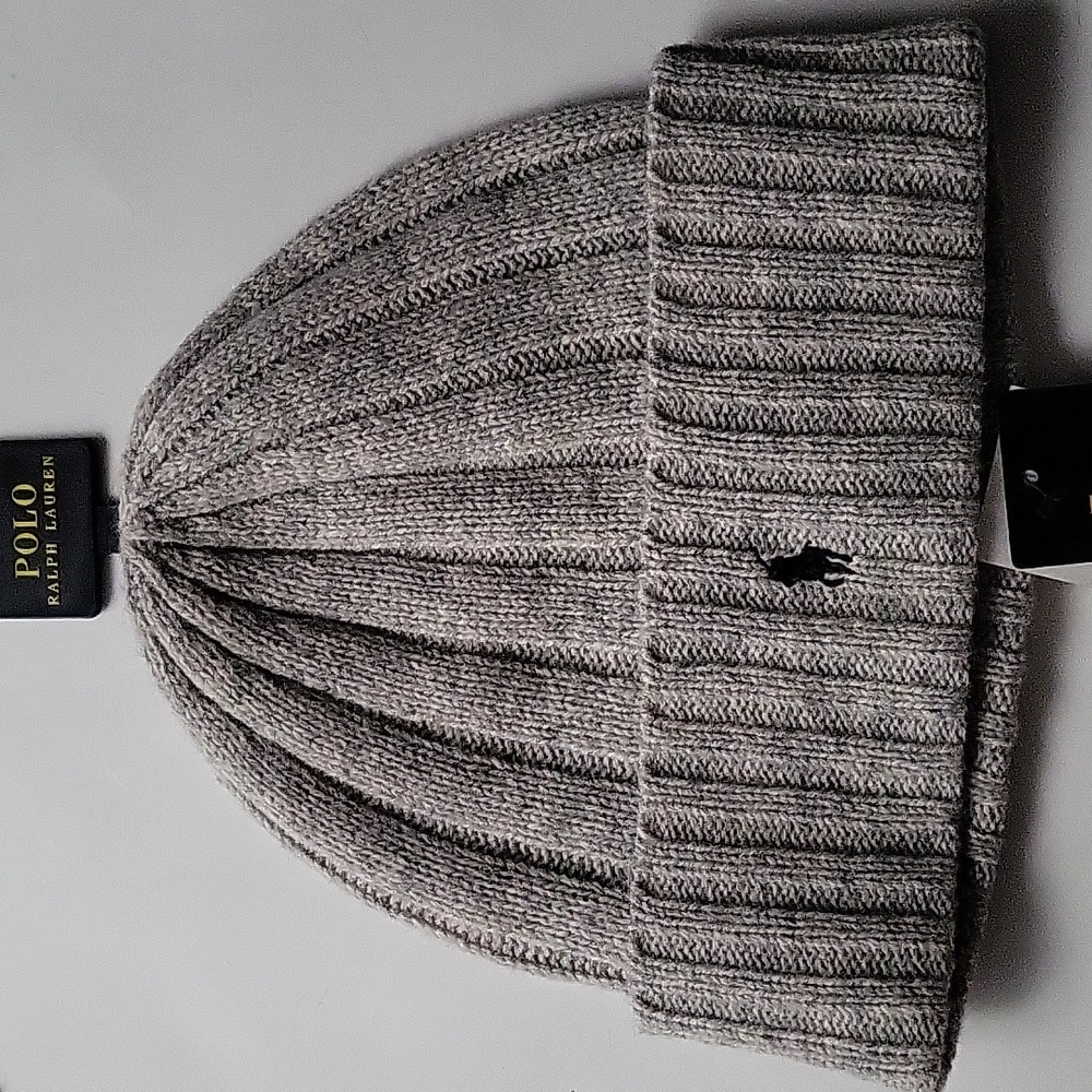 Polo Ralph Lauren wool beanie pony logo Gray